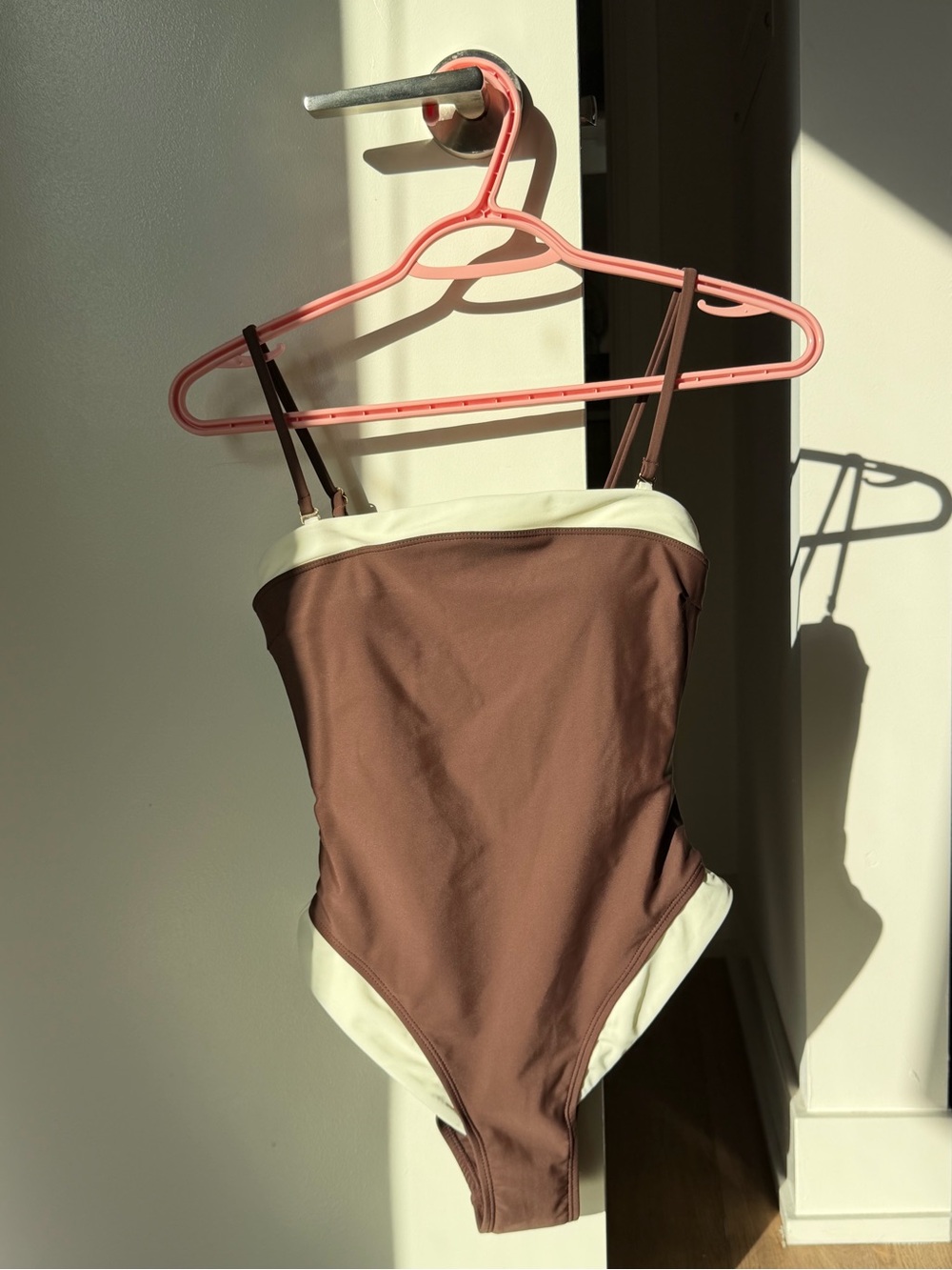 House of Harlow 1960 Brown and Cream Swimsuit